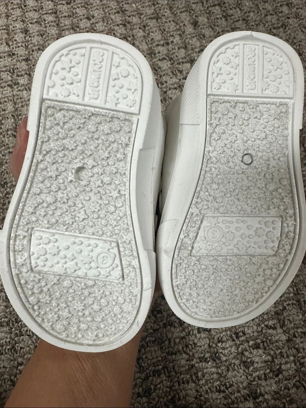 Disney Pink and White Baby Velcro Sneakers with Pooh Accent
